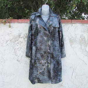 Whitney Eve navy silver crushed velvet trench coat M